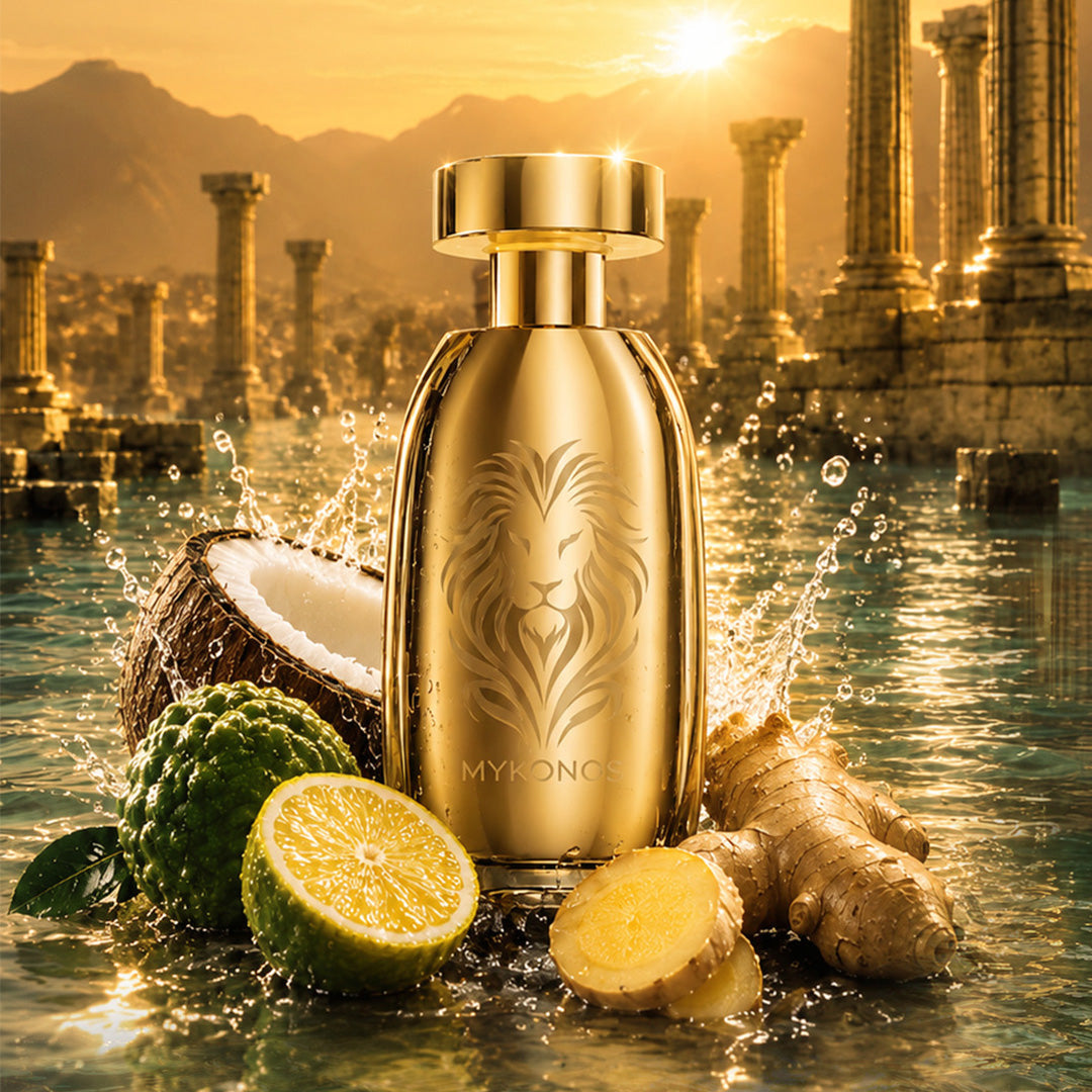 Mykonos x RRQ Empire Extrait de Parfum 100 ml - new IMPERIUM bottle, angled