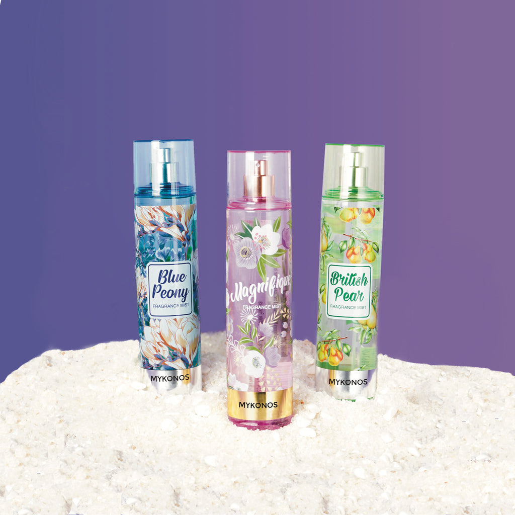 Mykonos British Pear Fragrance Mist – styled shot 1