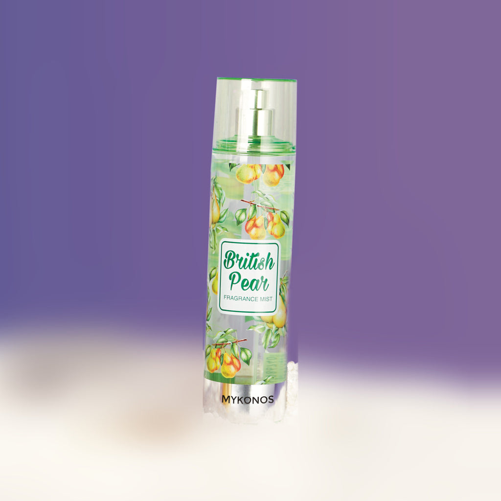 Mykonos British Pear Fragrance Mist – bottle