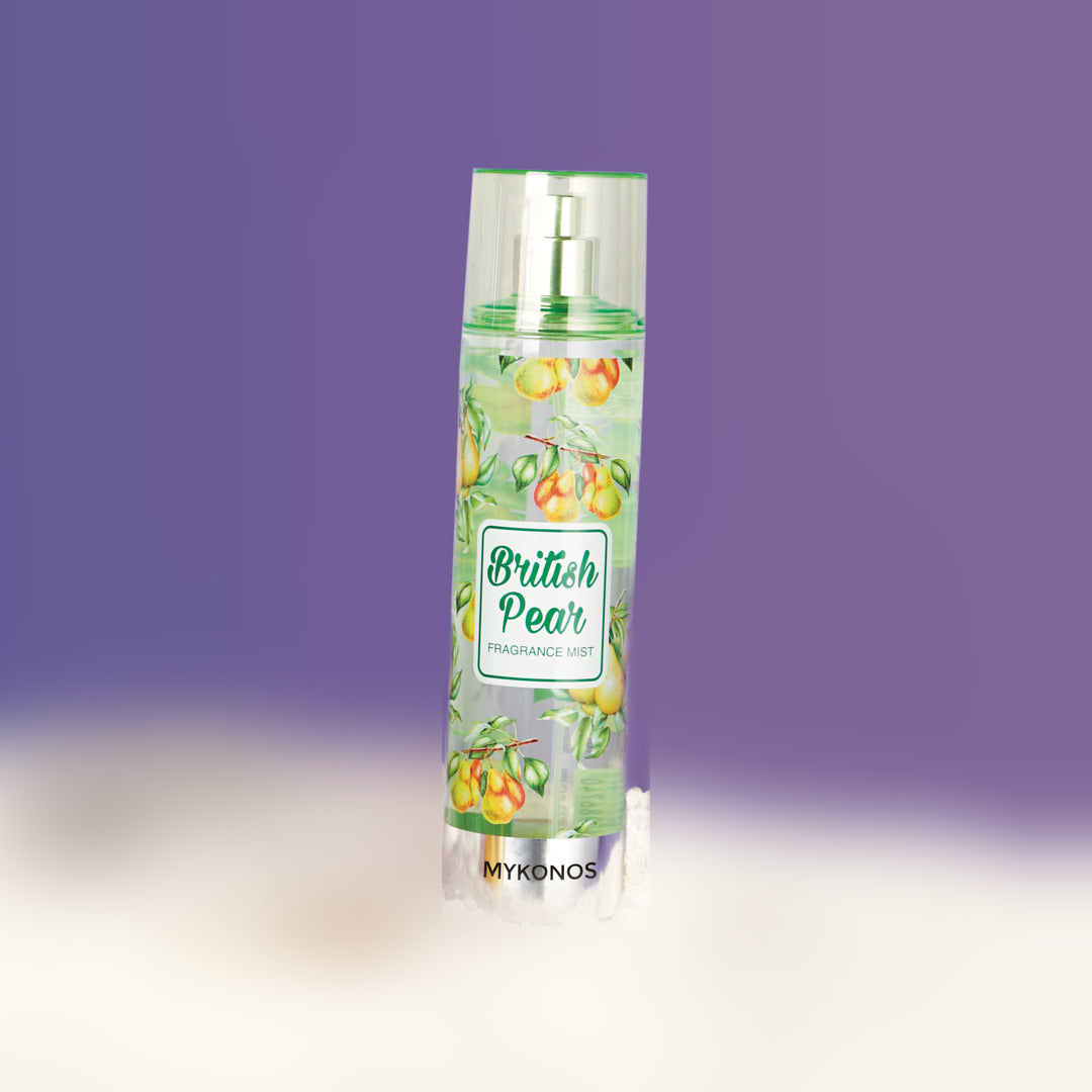 Mykonos British Pear Fragrance Mist – bottle