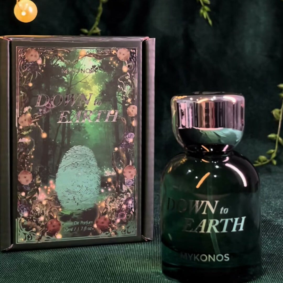 Mykonos Down to Earth Extrait de Parfum – bottle and box