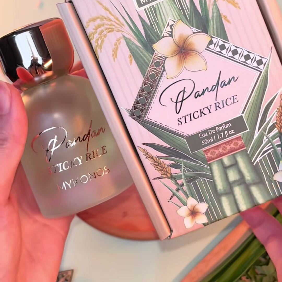 Mykonos Pandan Sticky Rice Eau de Parfum – bottle and box