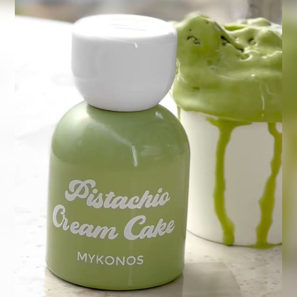 Mykonos Pistachio Cream Cake Eau de Parfum – styled shot 1
